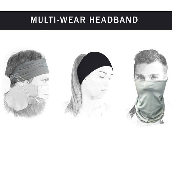 2 Pack Wide Headbands with Mask Button Holder Ear Pain Relief